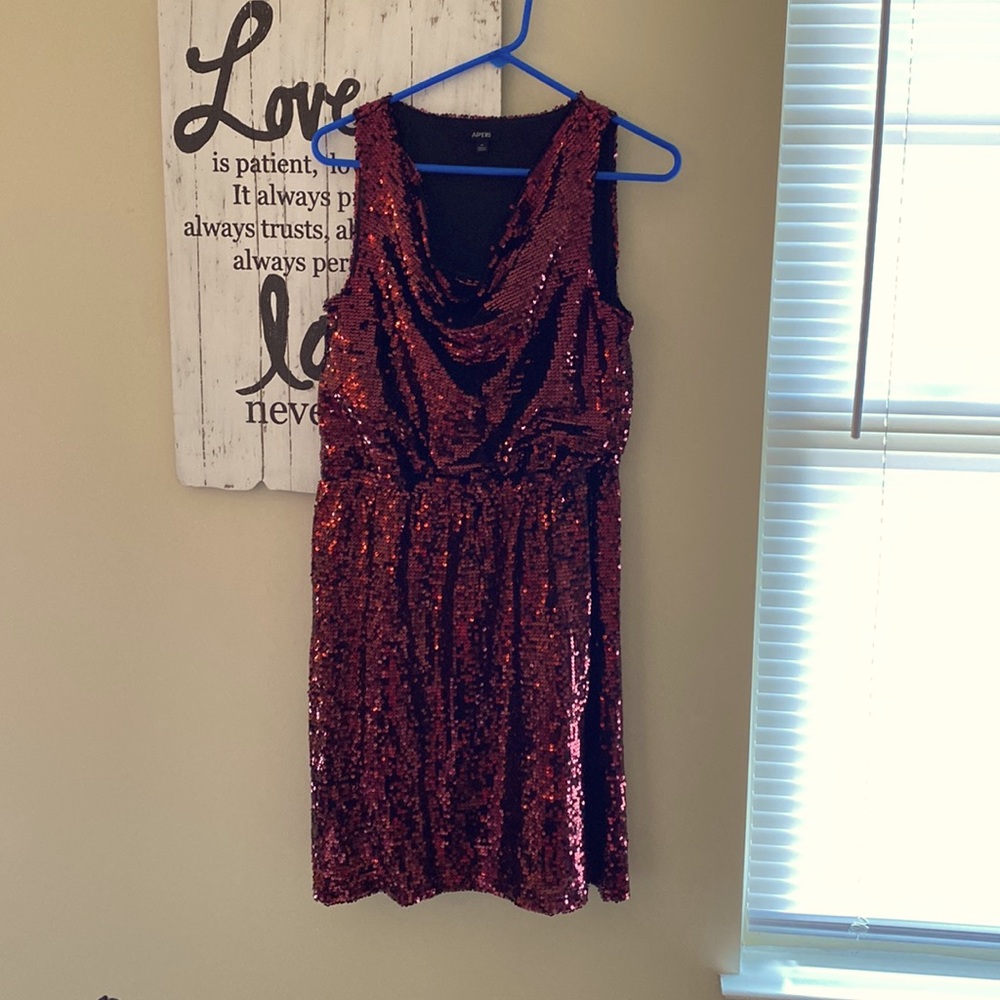 Red evening midi dress